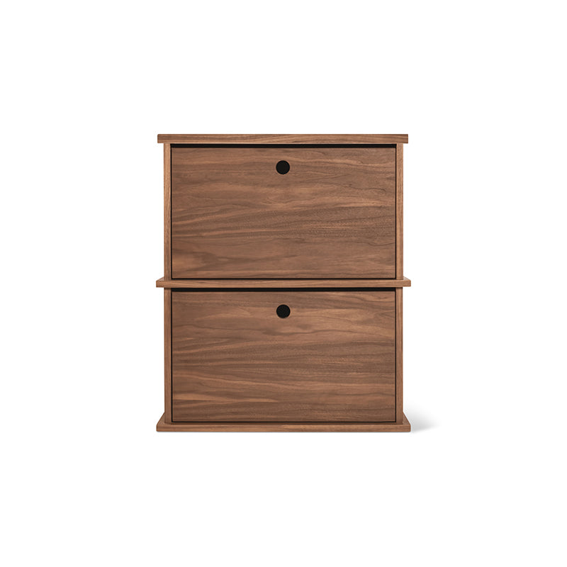 Keep Stacking Storage System 2-Piece, Closed, Walnut