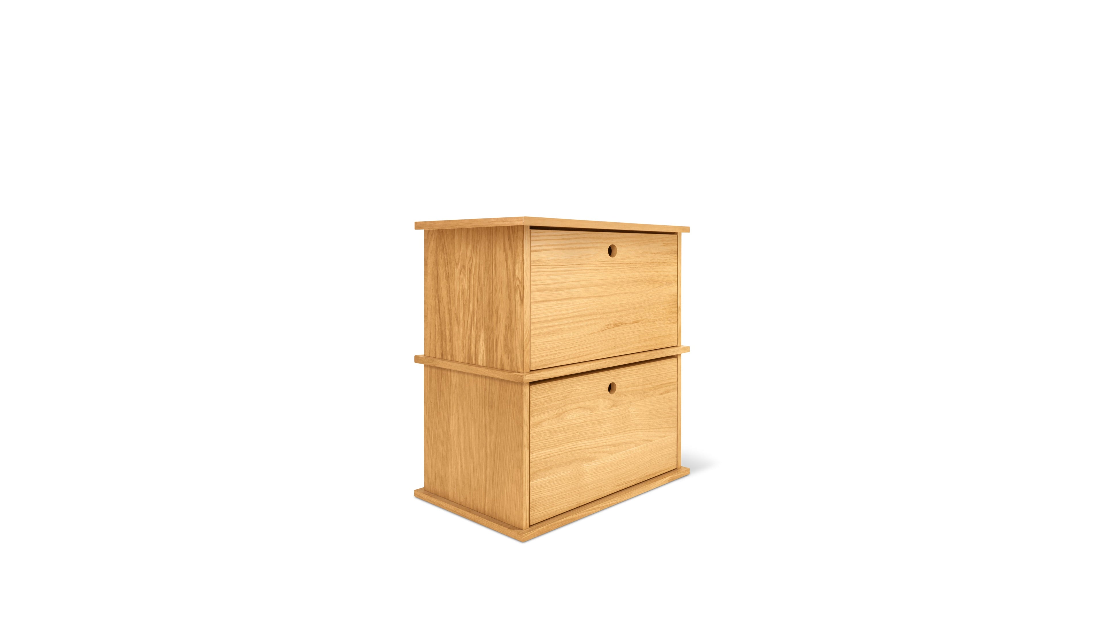 Keep Stacking Storage System 2-Piece, Closed, White Oak