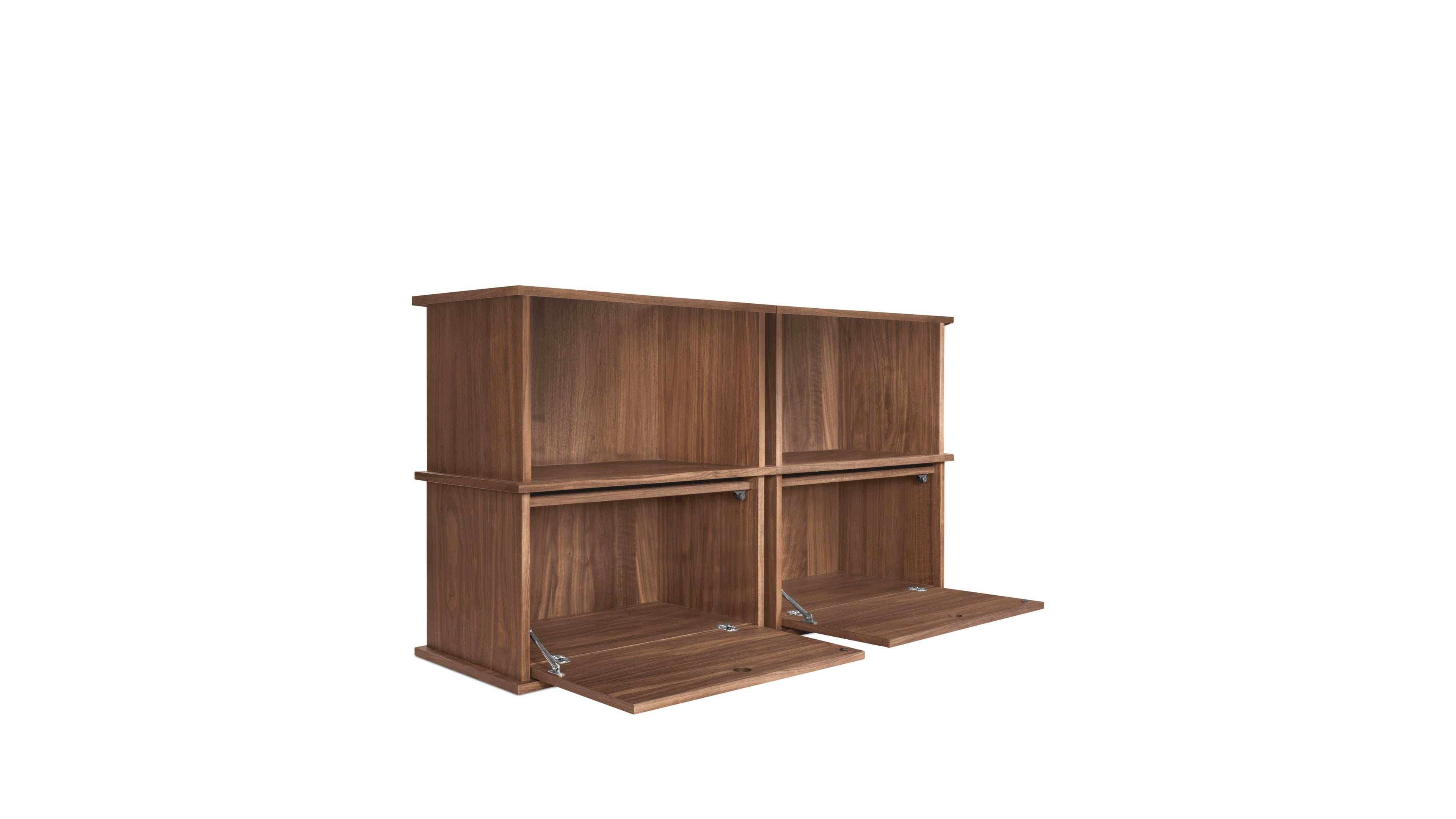 Keep Stacking Storage System 4-Piece, Open and Closed, Walnut