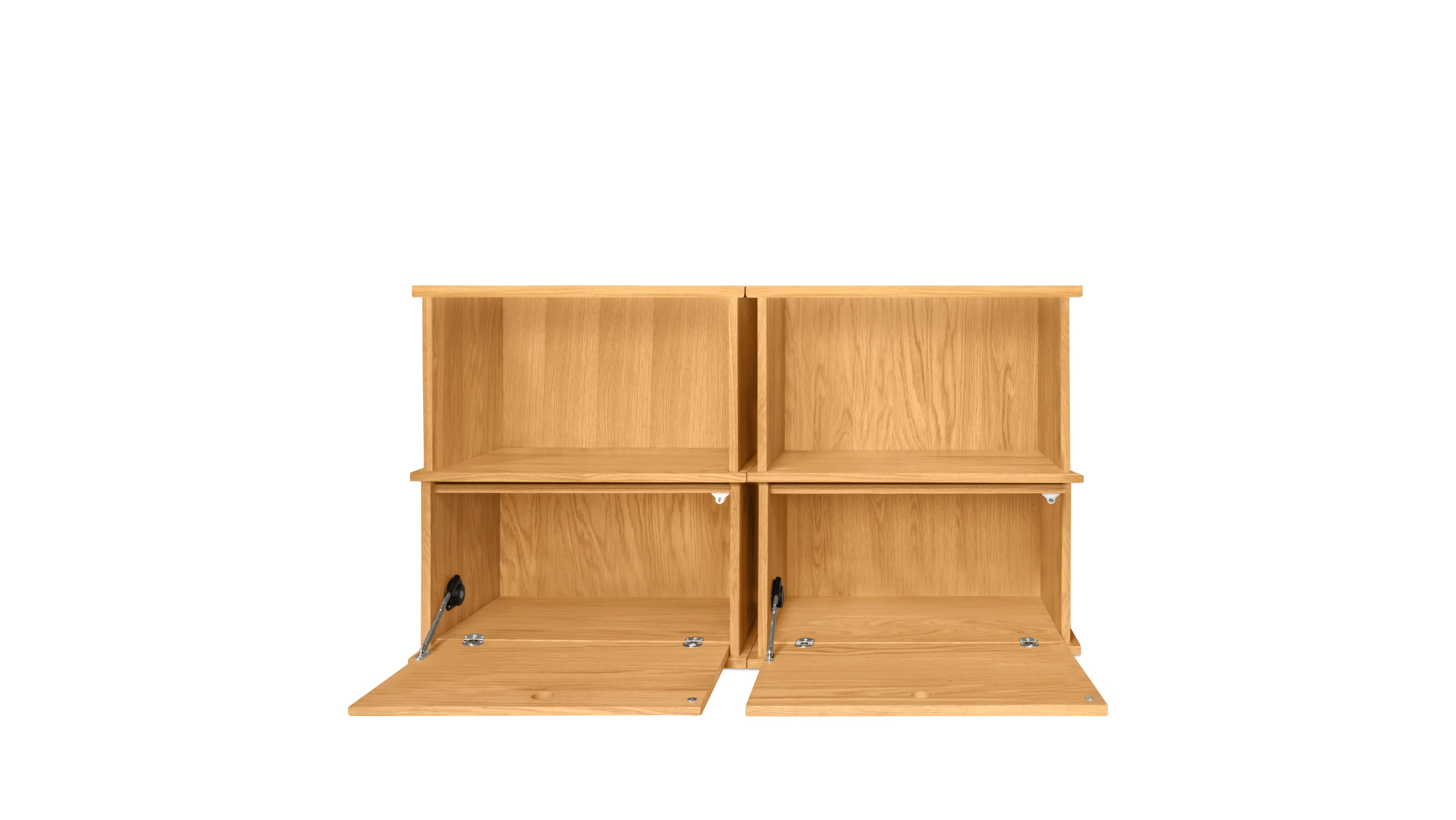 Keep Stacking Storage System 4-Piece, Open and Closed, White Oak