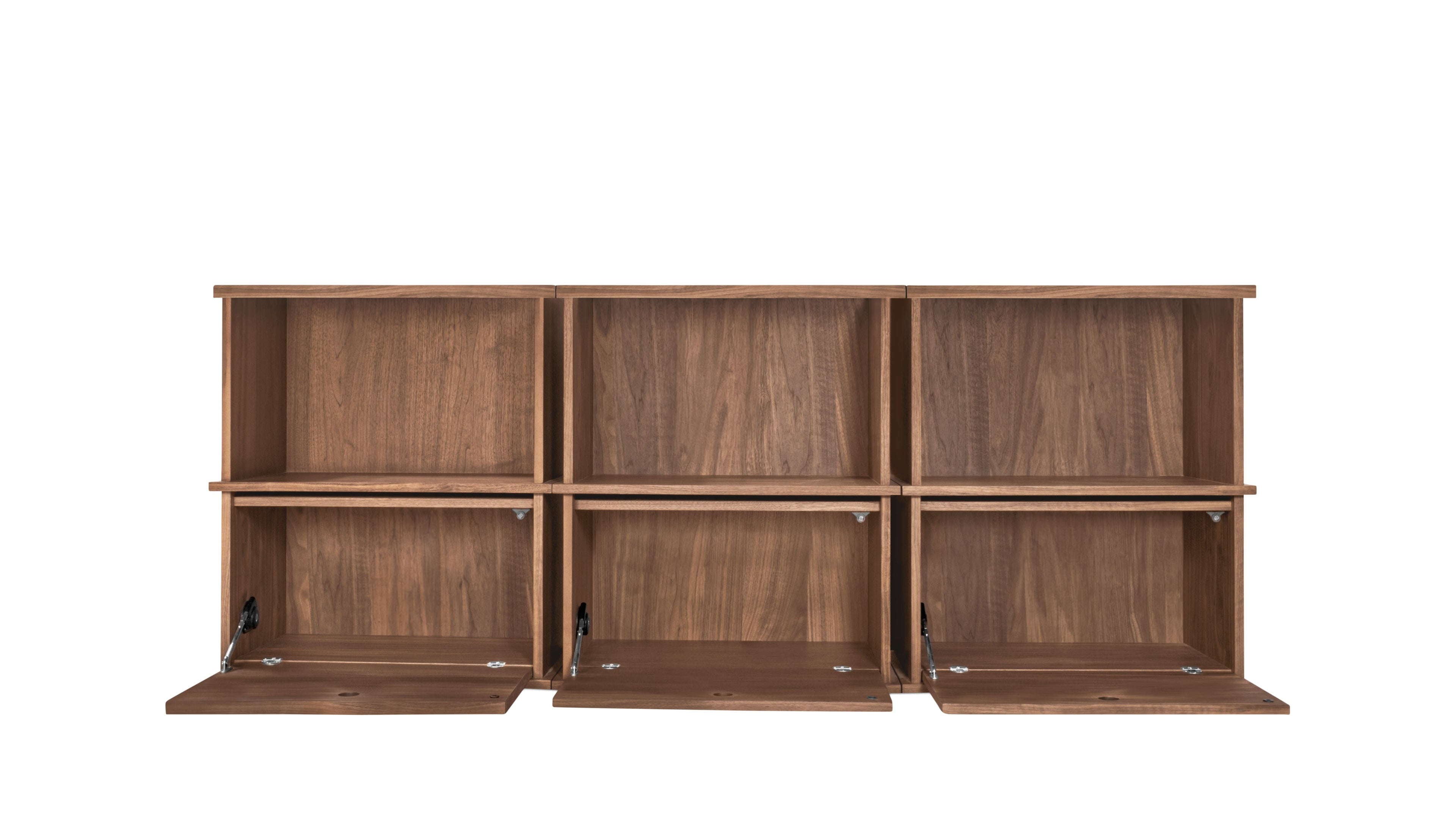Keep Stacking Storage System 6-Piece, Open and Closed, Walnut