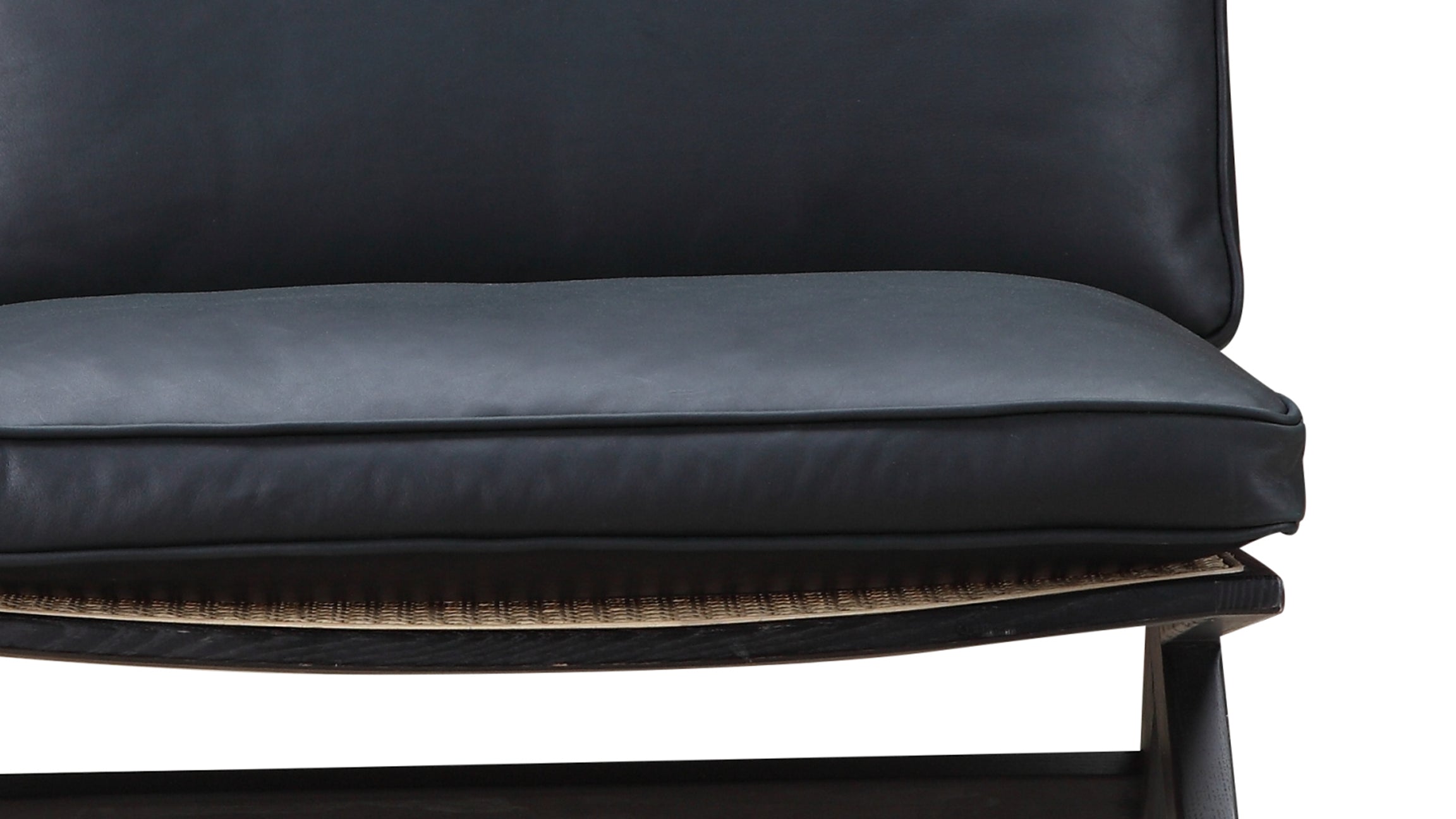 Endless Summer Lounge Chair with Cushion, Black Ash/Black Coal Leather